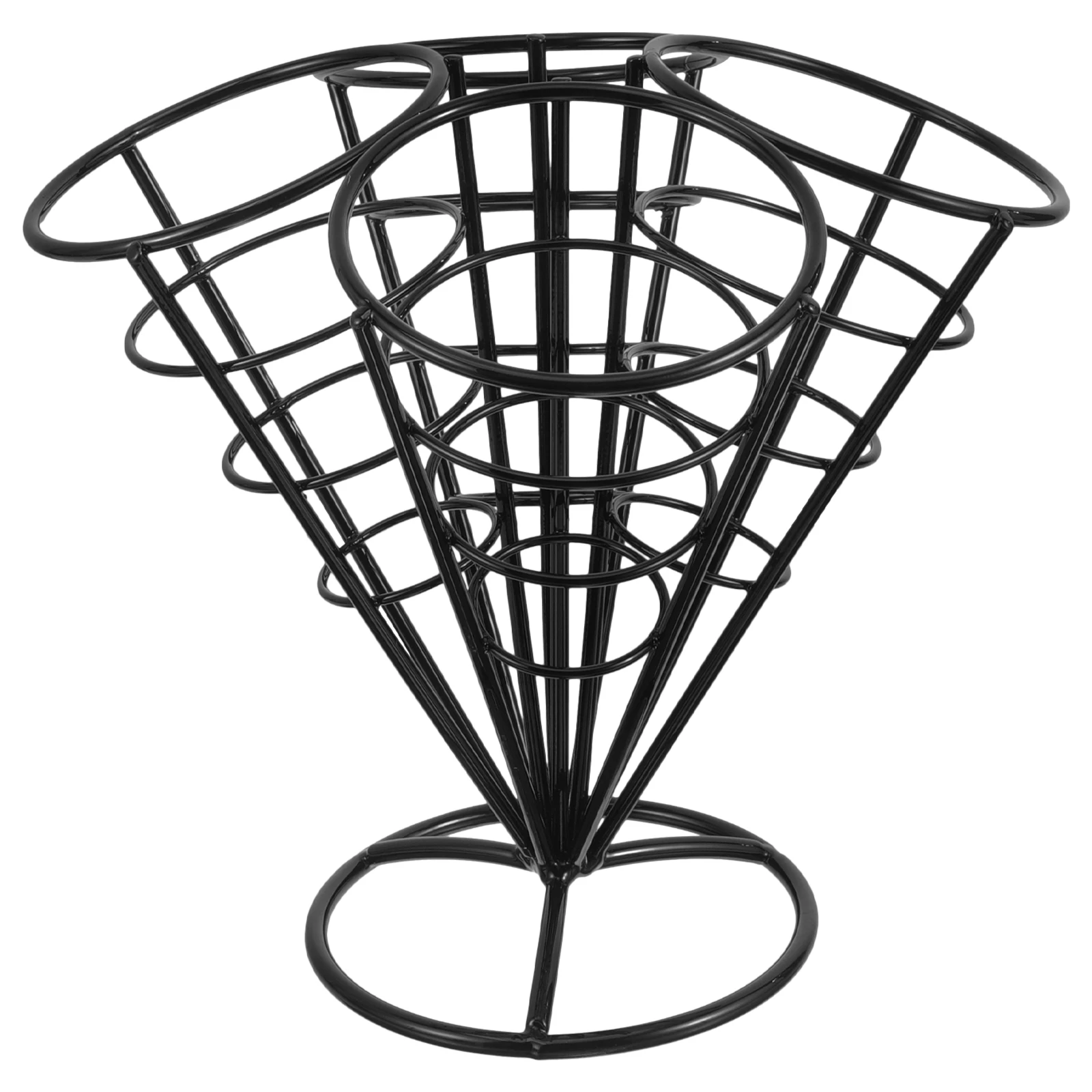 

4 Holes French Fries Stand Stainless Steel Snack Display Rack Fried Chicken Holder Appetizer Serving Basket Chips Onion Rings