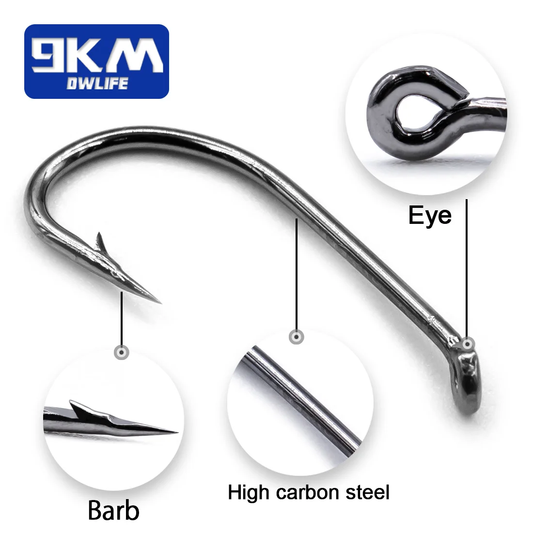 9KM Fly Fishing Hooks Micro Barbed Jig Hooks Fly Tying Materials Dry Nymph Strimp&Pupa Pupa Hooks Barbed Fishing Tackle 50Pcs