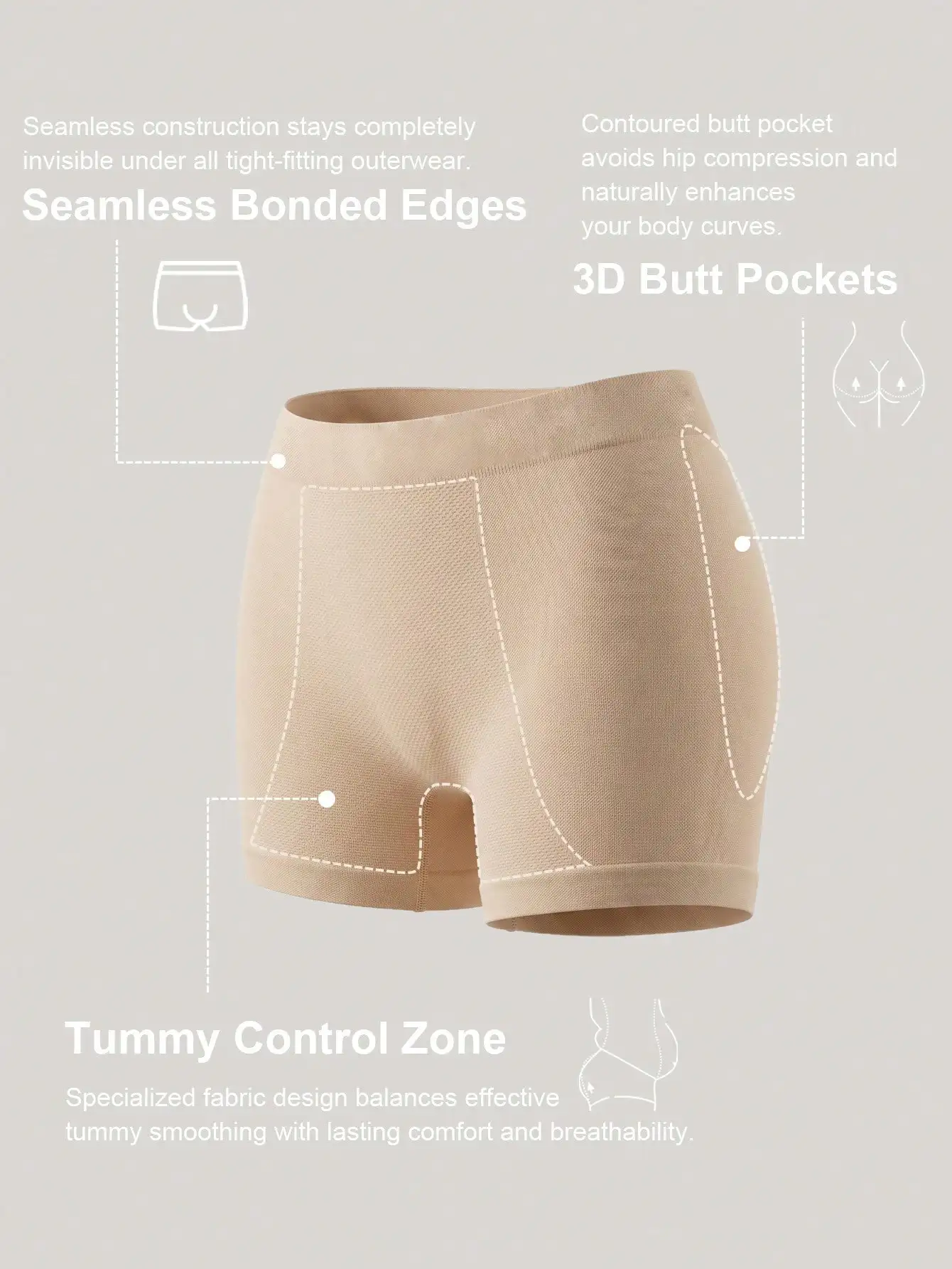 Women's Seamless Body Shaper Pantie Low Waist Tummy Control Boyshorts Breathable Comfortable Butt Lifter Panties Underwear image 5