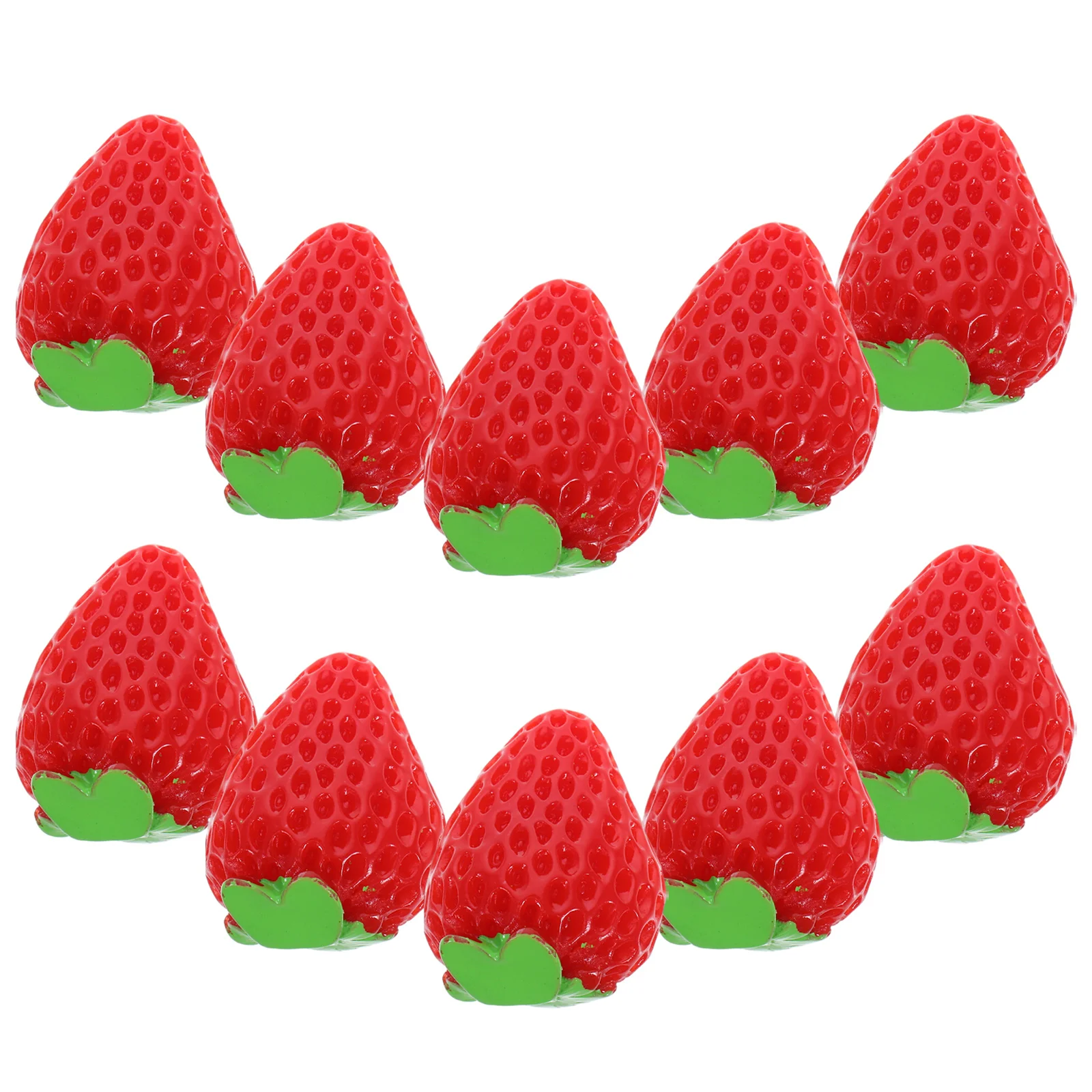 

10Pcs Artificial Resin Strawberries Red Realistic Fake Fruit Mini Strawberry Decor for DIY Crafts Party Home Kitchen