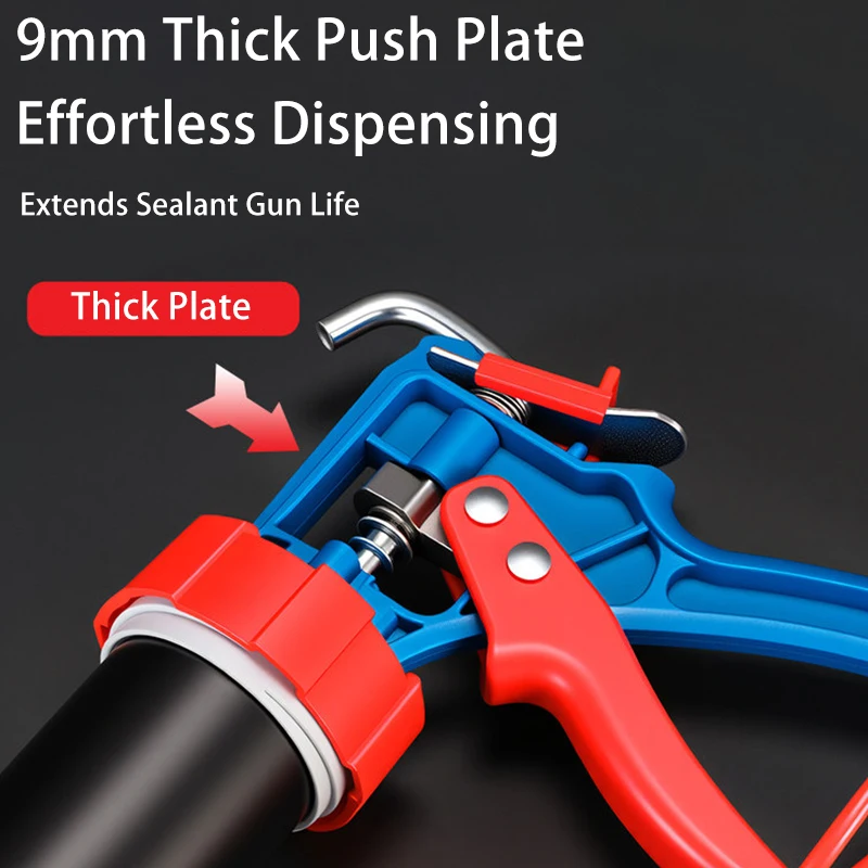 15 Inch Barrel Caulk Gun 360° Rotating Smooth Dispensing Quick Change Sealant Adhesive Applicator for Silicone Construction Tool