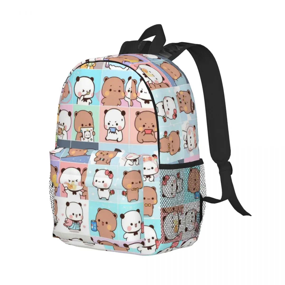 Cute Bear Panda Bubu Dudu Printed Lightweight Casual Schoolbag For School, Outdoor, Shopping, Office 15inch