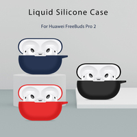 Pure Color Liquid Silicone Case For Huawei FreeBuds Pro 2 TWS Earphone Charging Box Bags Soft Shockproof Full Protection Cover