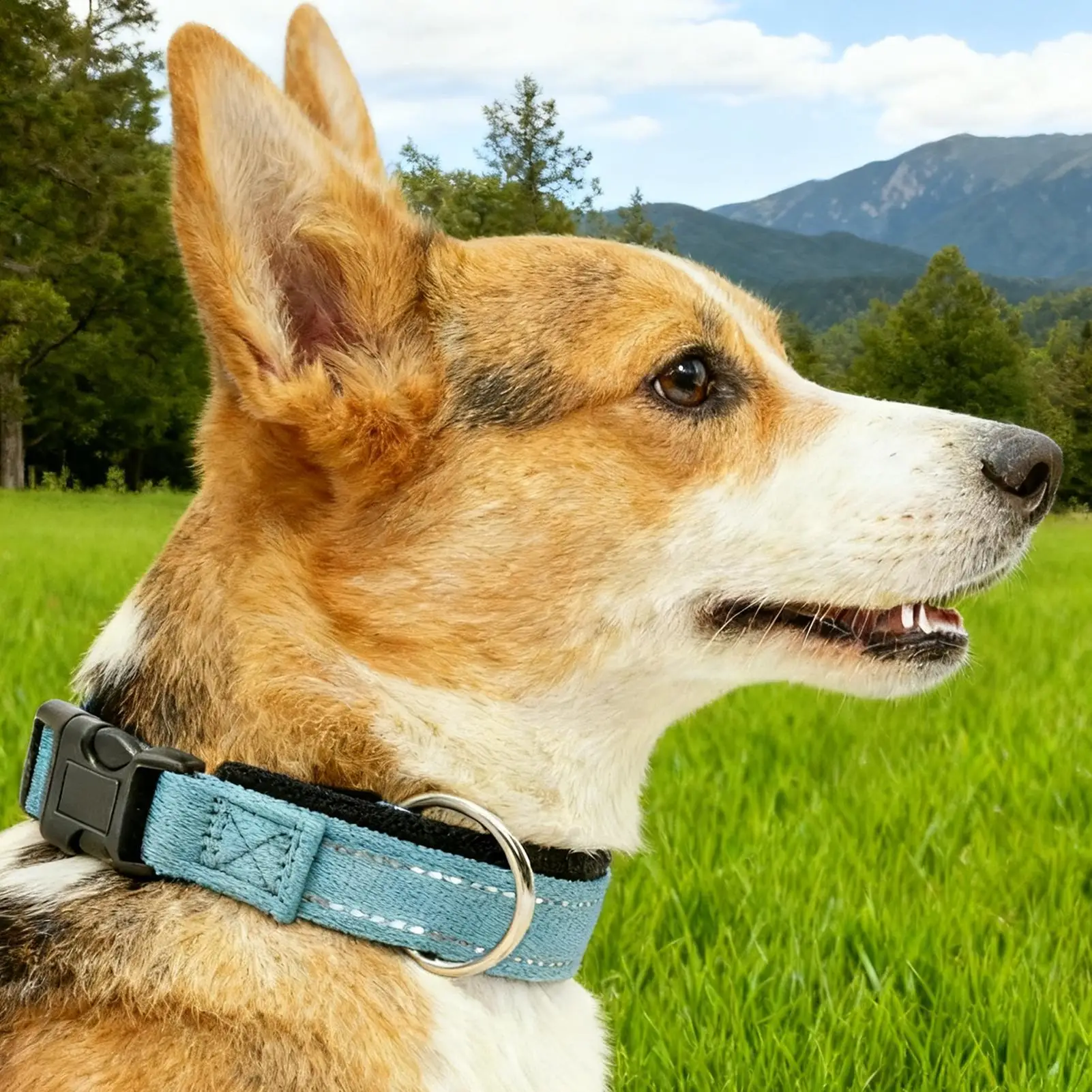 Collares para mascotas para perros, Collar magnético reflectante de tela de doble capa para mascotas mayores, para senderismo, caminar nocturno, viajes, patio de vacaciones
