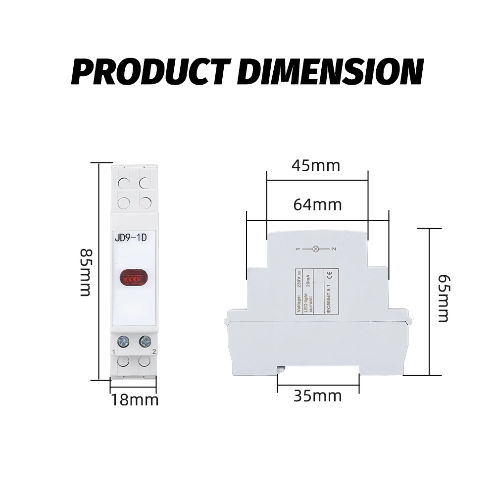 JD9 Din mocowanie na szynę modułowe lampka sygnalizacyjna LED wielokolorowe czerwony zielony żółty niebieski RG RGY AC 220V-240V wskaźnik przemysłowy