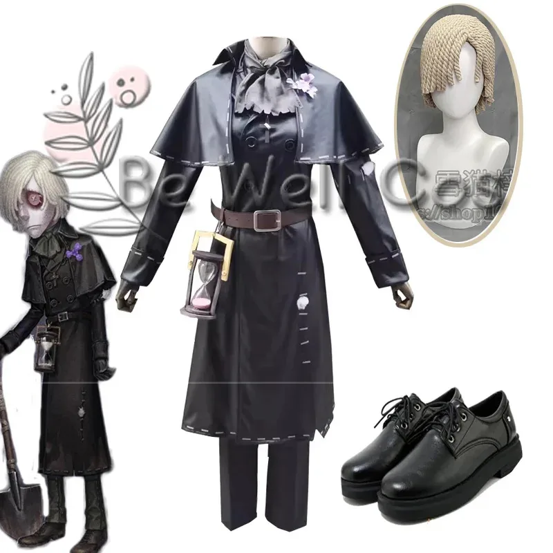 

Game Identity V Cosplay Costumes Grave Keeper Andrew Kreiss Cosplay Costume Original Skin Black Uniforms Costume Suits Hourglass