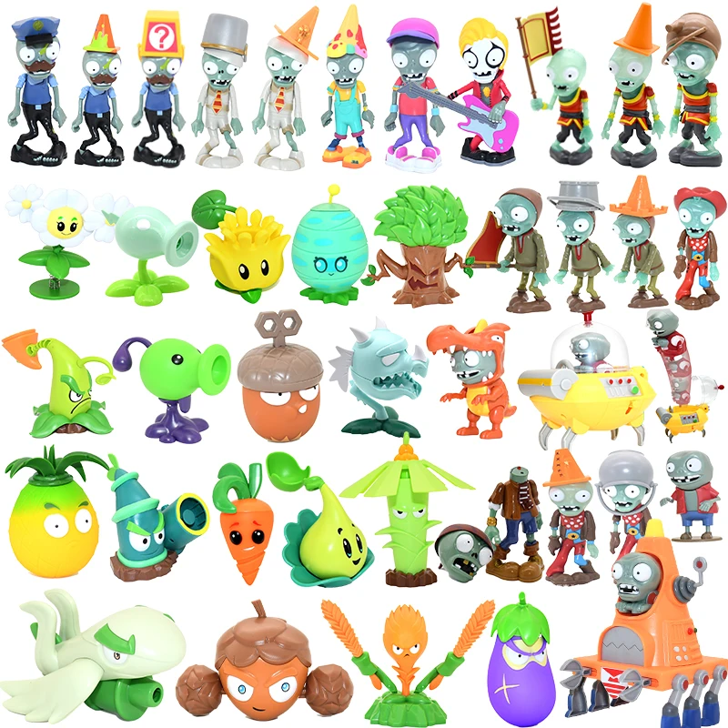 Toys Plants VS Zombies Action Figures Conehead Bucket Cowboy Monk Peashooter Dolls for Boys Children Birthday Gifts Christmas