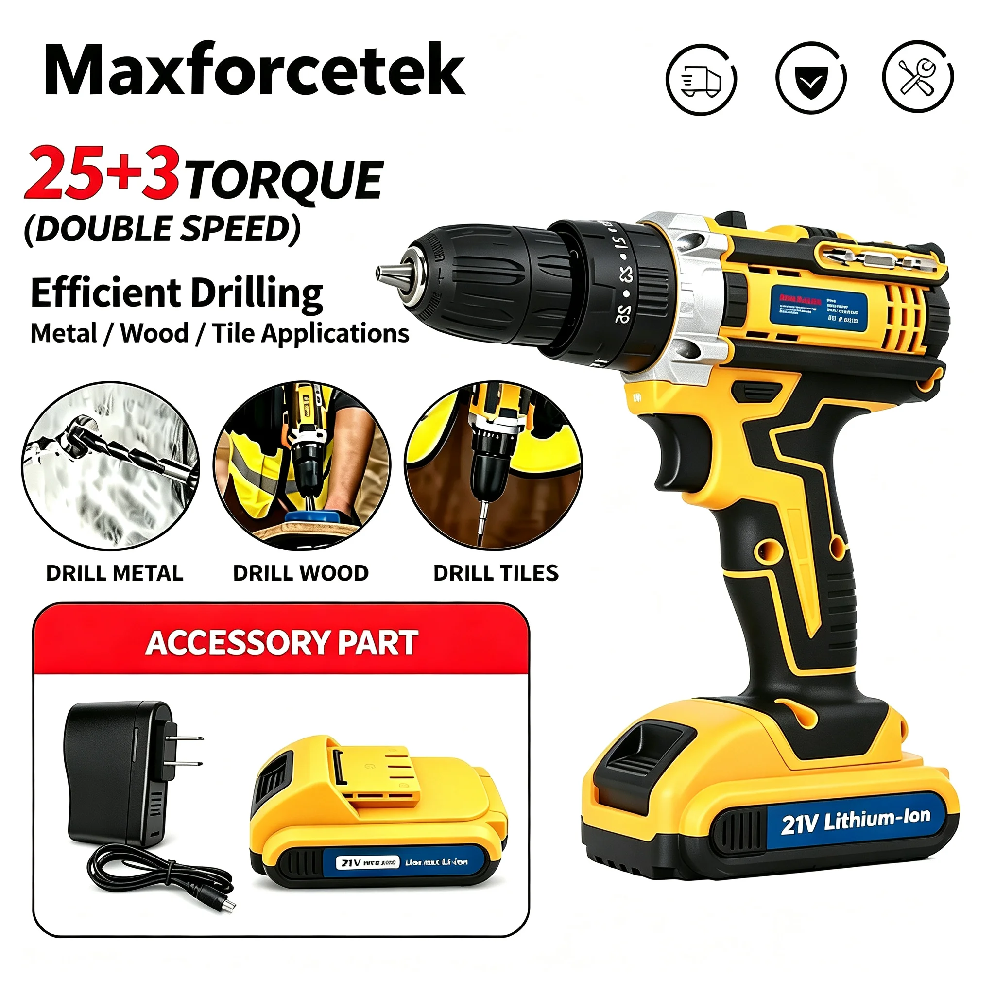 Lithium Battery Cordless Electric Screwdriver, Multifunctional Electric Hand Impact Drill Combo Tool Set, Portable Power Drill Kit for Household Daily Repair & Home DIY Working