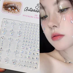 1pcs Face Diamond Water Drops Rhinestone Sticker Crystal Fairy Tear Eyeshadow Sticker Nail Body Makeup Concert Sticker DIY Decor