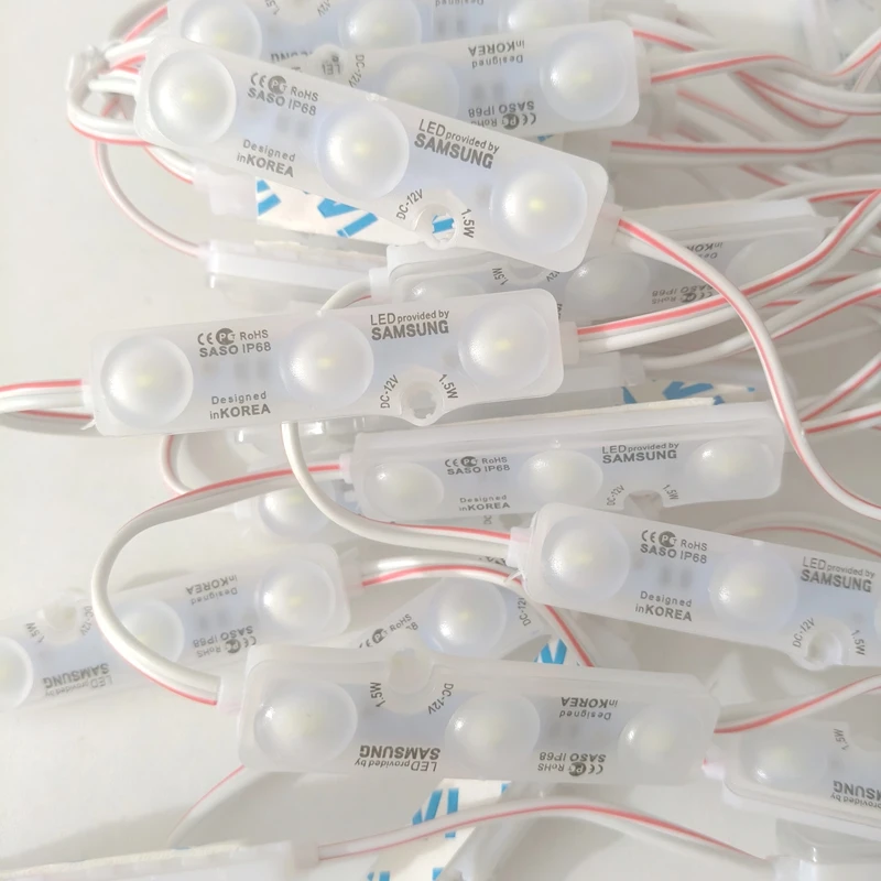 10pcs DC12V 5730 3 LED Module Light 6818 Injection Waterproof IP68 Cool White for Advertisement Shop Signboard Lighting Decor