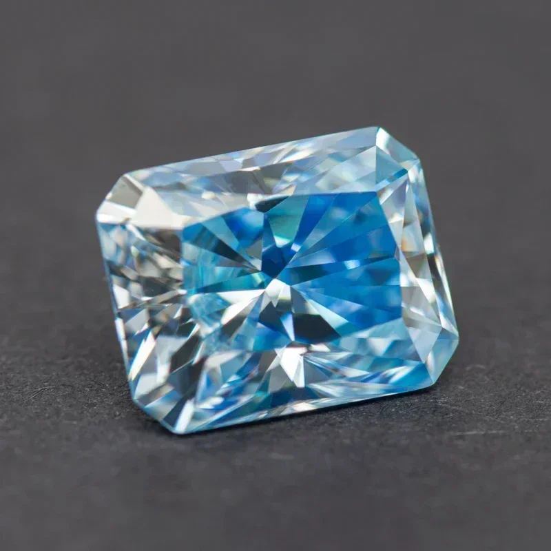 Moissanite corte radiante vvs1 cor azul gelo com certificado gra para diy encantos contas jóias fazendo pulseira brincos materiais