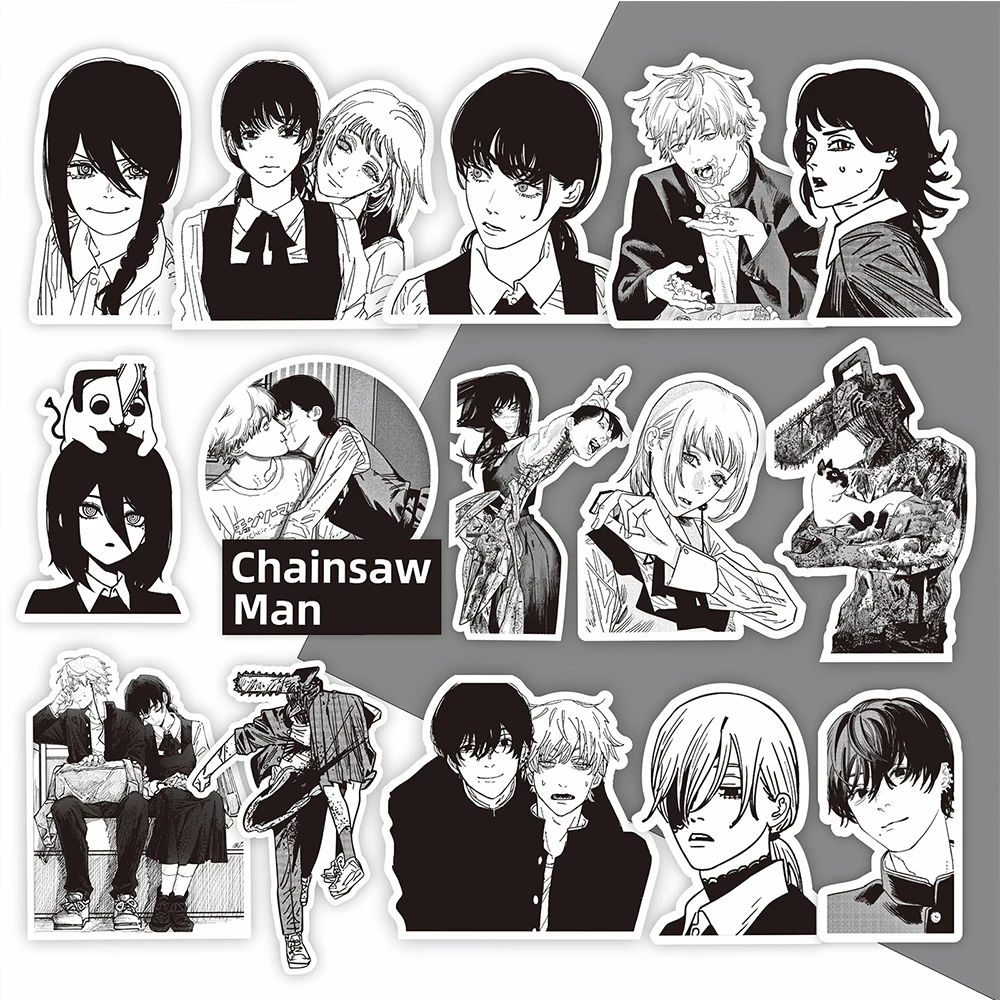 

10/30/75pcs Chainsaw Man Anime Stickers Reze Denji Cartoon Decals Luggage Phone Laptop Cool Black White Manga Sticker Decoration