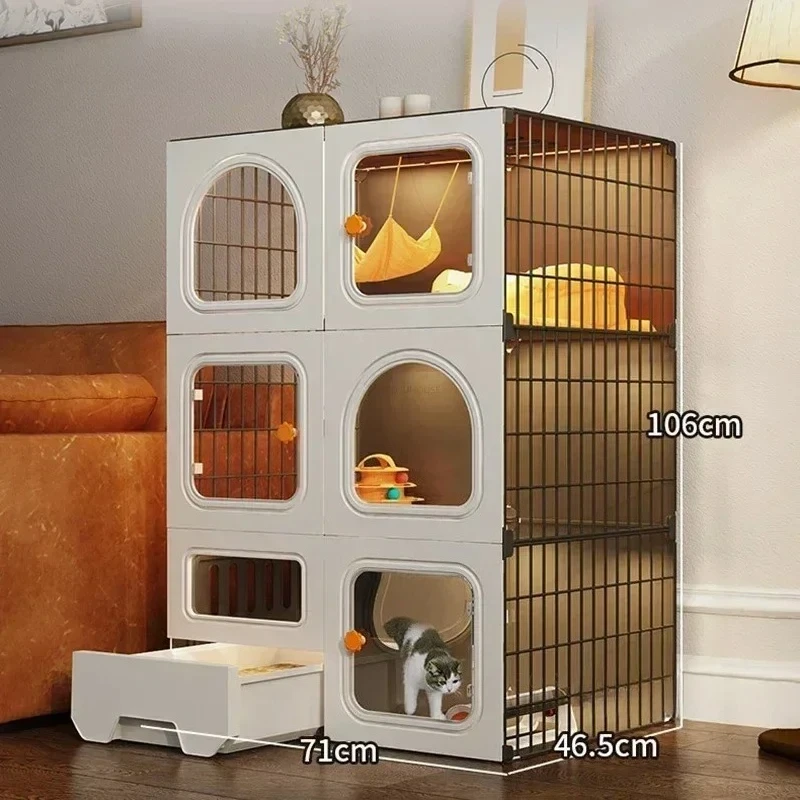 Super Luxury Indoor Cat Villa Cat Cages Home Cat Litter Box with Toilet Large Free Space Pet Cage House Pet Supplies