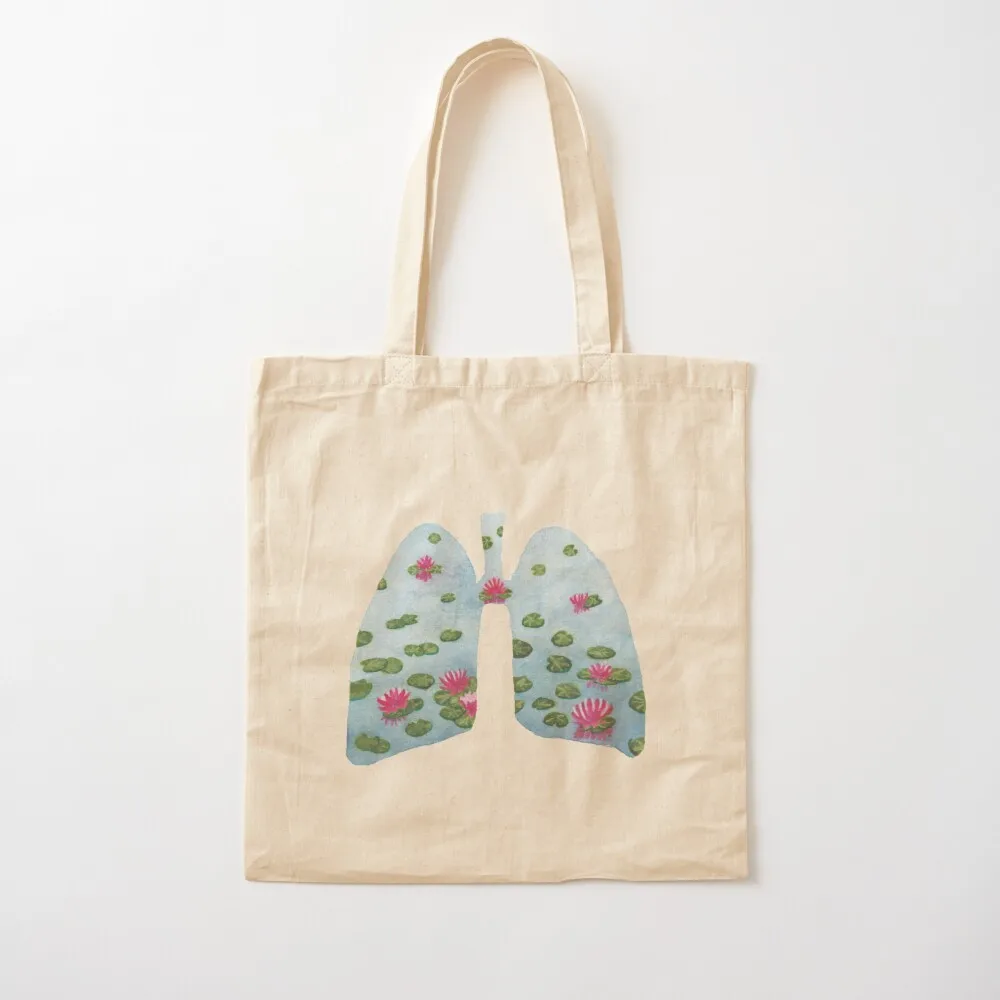 

Lotus Lake Lungs Tote Bag Beach bag reusable grocery bags Woman shopper bag eco pack