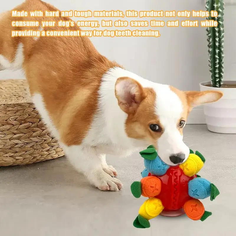 

Dog Snuffle Toy Carrot Design Cloth Strip Hiding Food Chew Toys Portable Snuffle Toy With Sound Encourage Foraging Skills