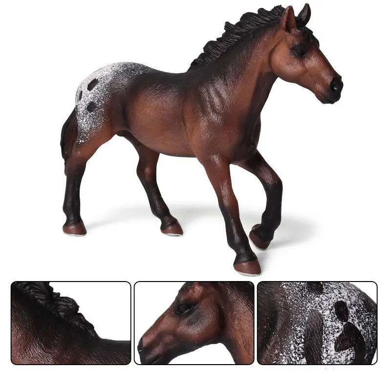 Appaloosa Stallion Horse Figure Simulation Animal Model Toys Miniature Collection Desktop Decoration Early Educational Toys