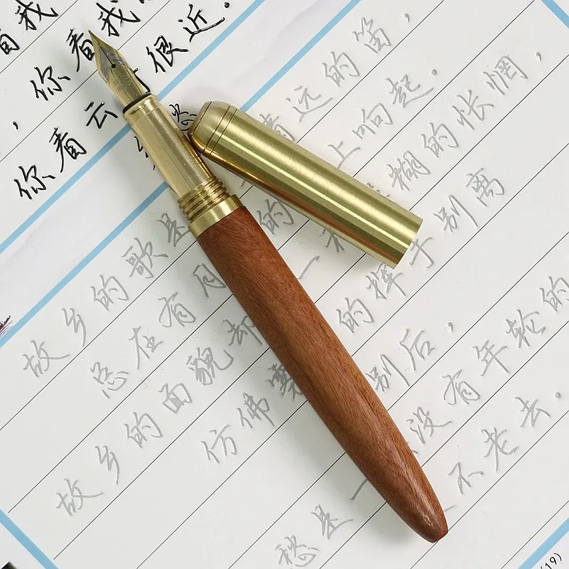 

High Quality Luxury Wood Fountain Pen Ink Pen Nib 0.7mm Caneta Tinteiro Office Stylo Plume Penna Stilografica