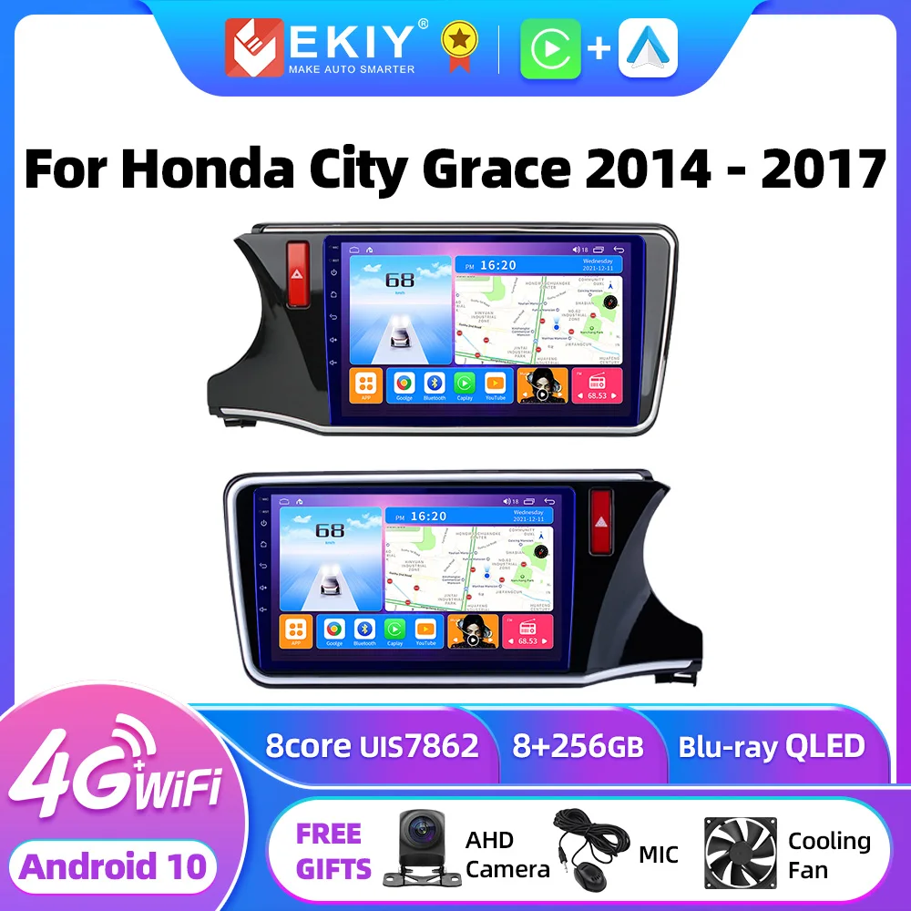 

EKIY T7 Android для Honda City Grace 2014 - 2017 Автомагнитола мультимедийный видеоплеер стерео навигация GPS No 2din DVD AI Voice BT