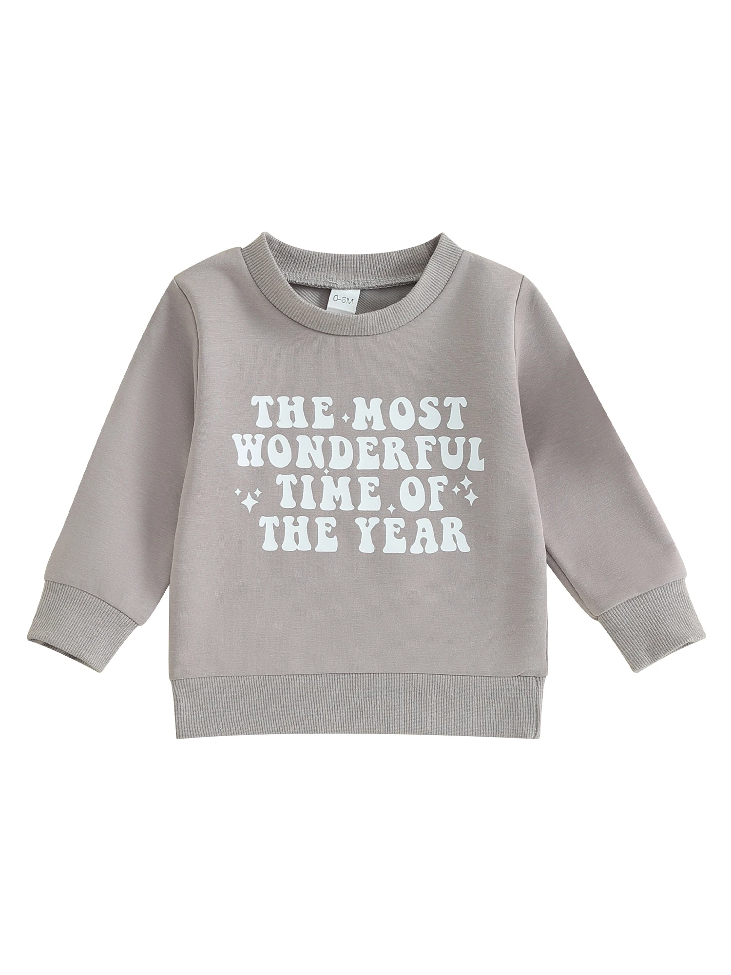 Baby Christmas Sweatshirts Classic Letter Snowflake Print Long Sleeve Loose Pullovers Toddler Winter Tops