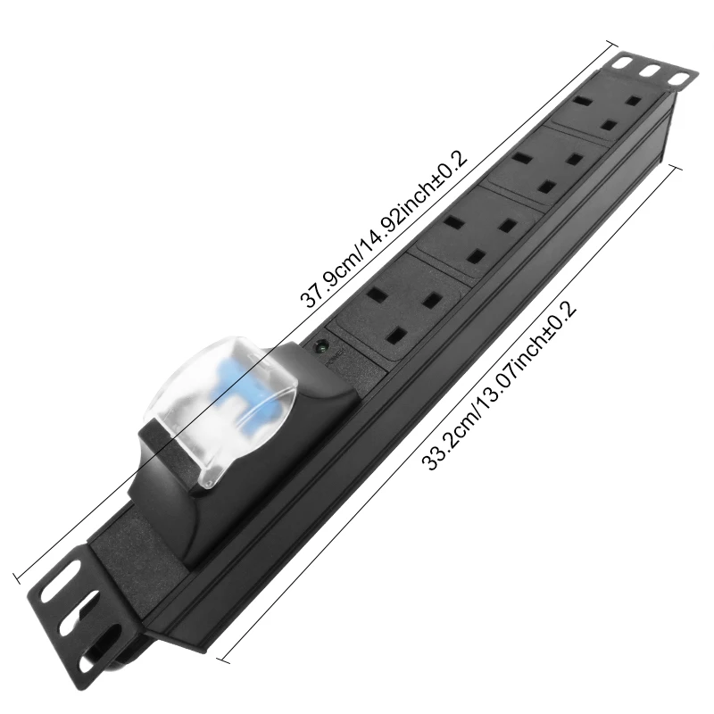 PDU Power Strip 4 Ways 3Pin UK Socket Power Distribution Unit Aluminum shell Air switch circuit breaker LED indication