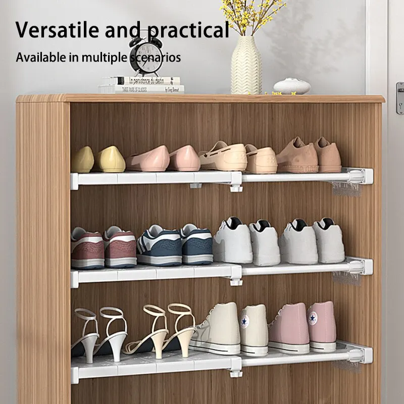 White Expandable Divider Punch-free Retractable Layers Board for Wardrobe Storage Kitchen and Bathroom Shelf Dormitory Dividers image 6