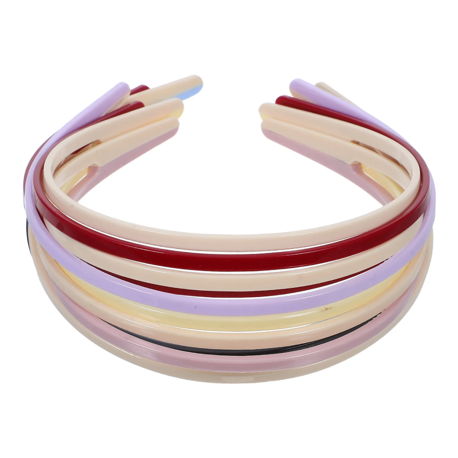 

6Pcs Candy Color Splicing Hair Bands Non-Slip Teeth Comb Hair Accessories for Women Men Teens Lightweight Comfortable Headbands