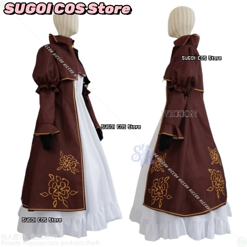 ชุดคอสเพลย์คาทีรีนจากอนิเมะเกม Limbus Company สไตล์วินเทจแบบพระราชวัง สีน้ำตาลหวานสไตล์โลลิต้า ชุดเดรสสีขาวสำหรับฮาโลวีน {SUGOI COS}