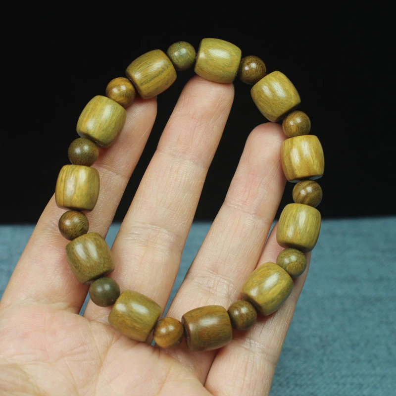 

Argentinian Green Sandalwood Old-Style Barrel 12mm Spacer Beads, Buddhist Bead Bracelet with Fragrant Scent f