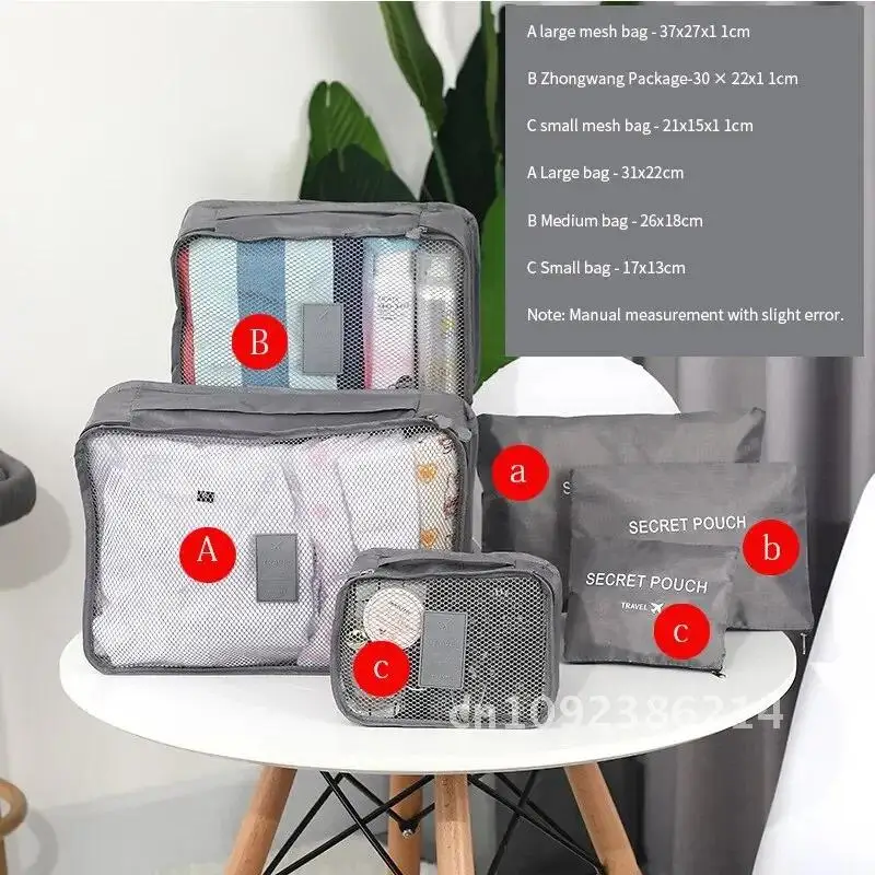 

Travel Suitcase Sets for Storage 6 Trolley Waterproof Bags for Trunk for Pcs Luggage Case Cube Packing Portable Pouch Organizer