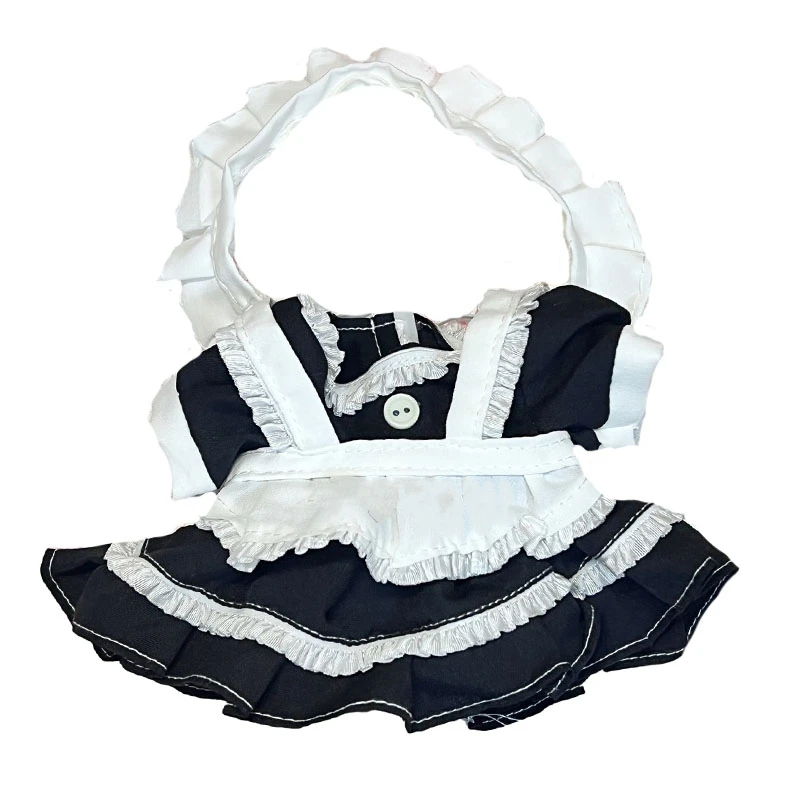 Sanrios Japanese 20Cm Doll Enshrined In Clothes Kawaii Kuromi Lace Princess Dress Girl Heart Cute Headdress Dress-Up Maid Suit