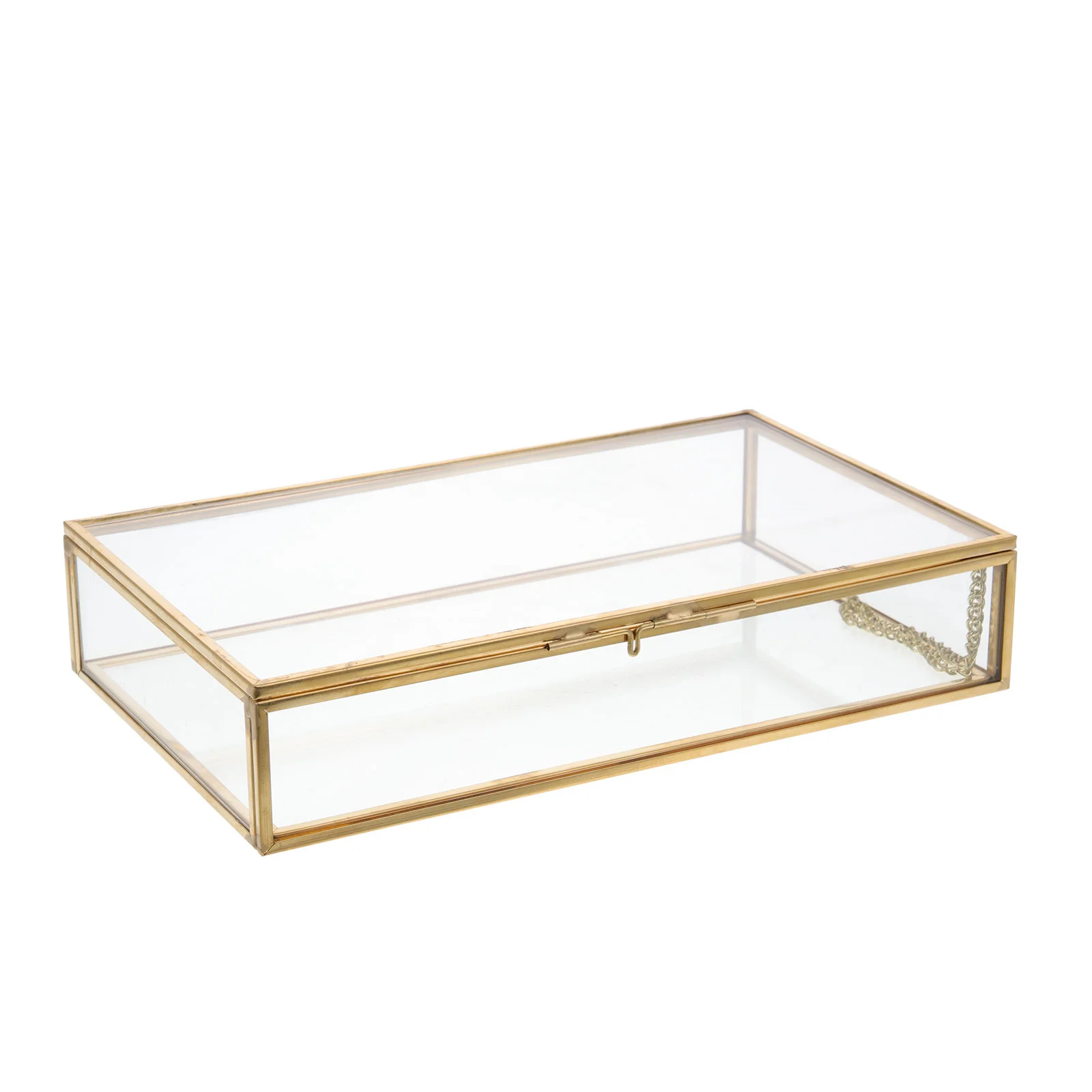 Transparent Jewelry Box Vintage Container Delicate Organizer Style Glass Case Boxes with Hinged Lid Desktop Supplies