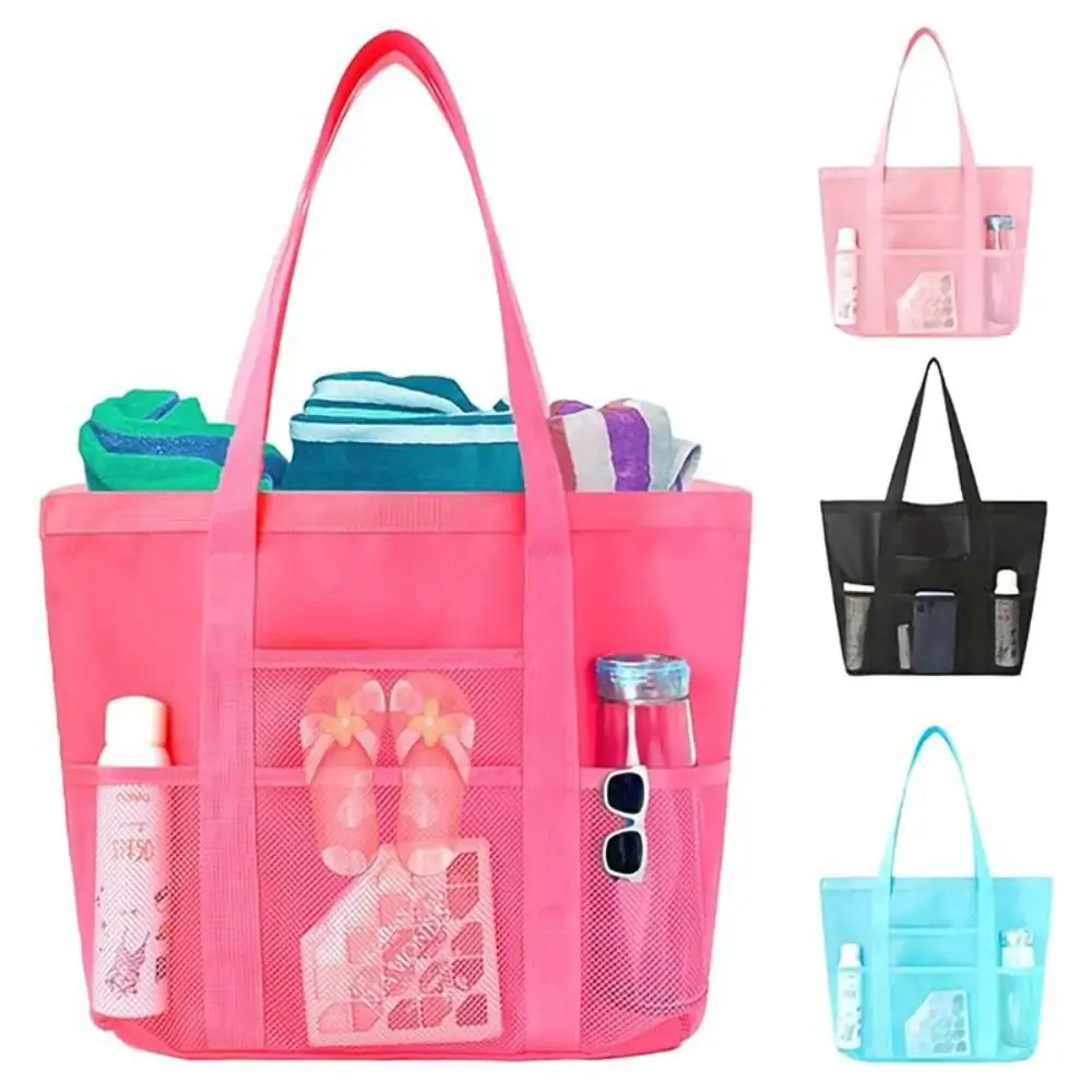 

Large Capacity Swimming Shoulder Bag Environmentally Friendly Lightweight Mesh Handbag Foldable Multifunctional