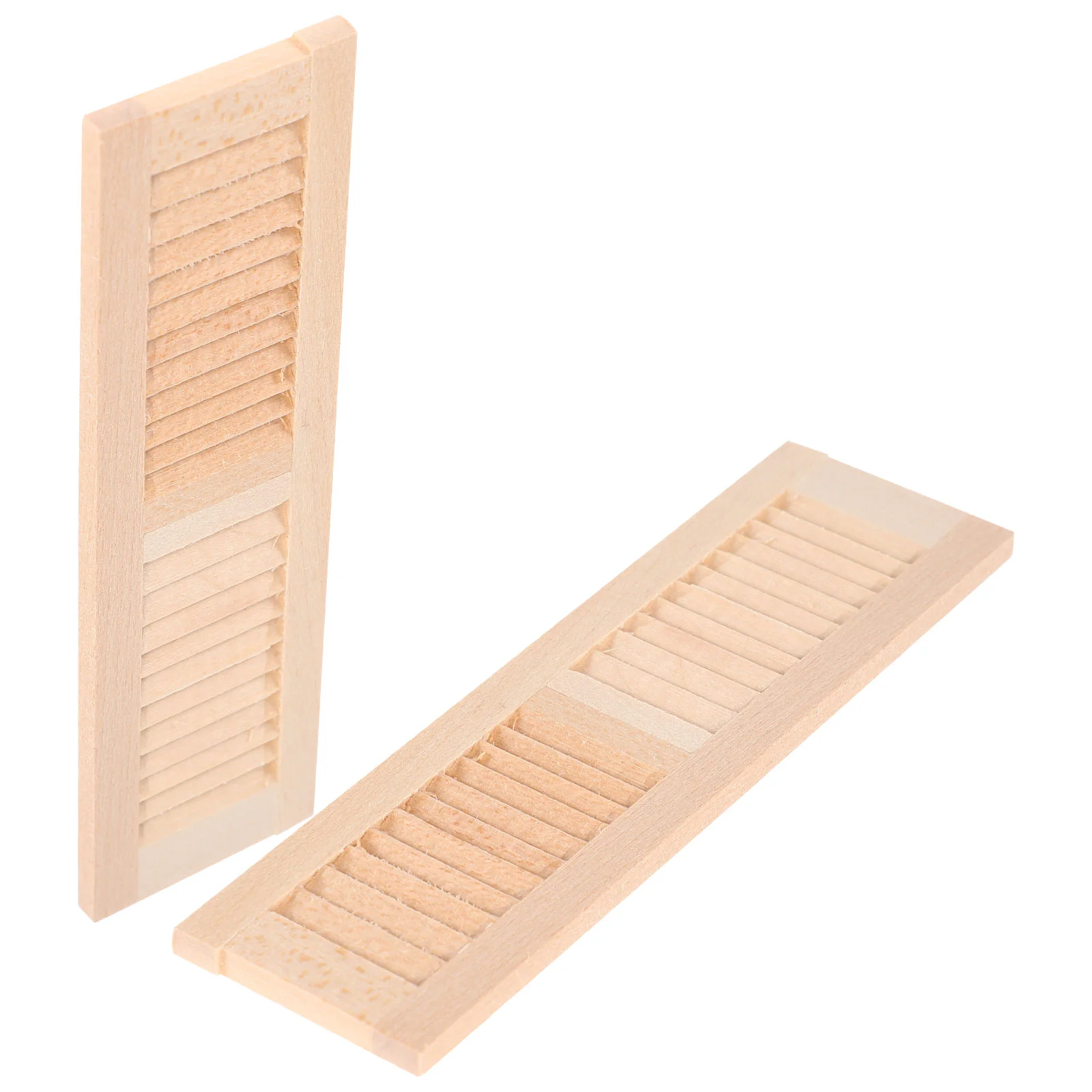 2 Pcs Mini Blind DIY Shutters Window Blinds Decorative Wooden Miniture House Furniture