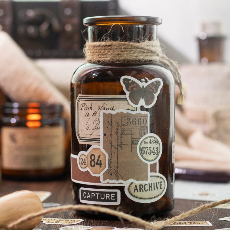 مجلة الذهاب 40 قطعة تسمية خمر المشهد المواد الكولاج الحيوانات الأليفة ملصق الإبداعية مجلة سكرابوكينغ بطاقة diy الأصول الرجعية #6