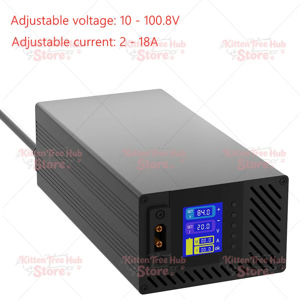 20A 24V 42V 48V 58.4V 72V 60V 84V Li-ion Lifepo4 Lithium Battery Charger Curren Adjust 10S 13S 54.6V Fast Charge 8S 16S 20S part