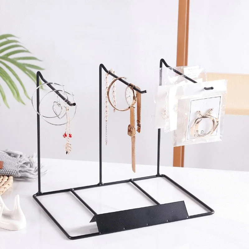 Metal Jewelry Display Rack Shelf Earrings Necklace Bracelet Ring Organizer Hanger Stand Retail Exhibitor Shop Display