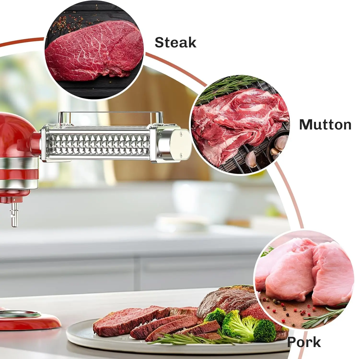 Meat Tenderizer for Kitchenaid chef, Kitchen Aid Meat Tenderizer Attachment for Kitchenaid Stand Mixer,Tenderizer for cuisinart