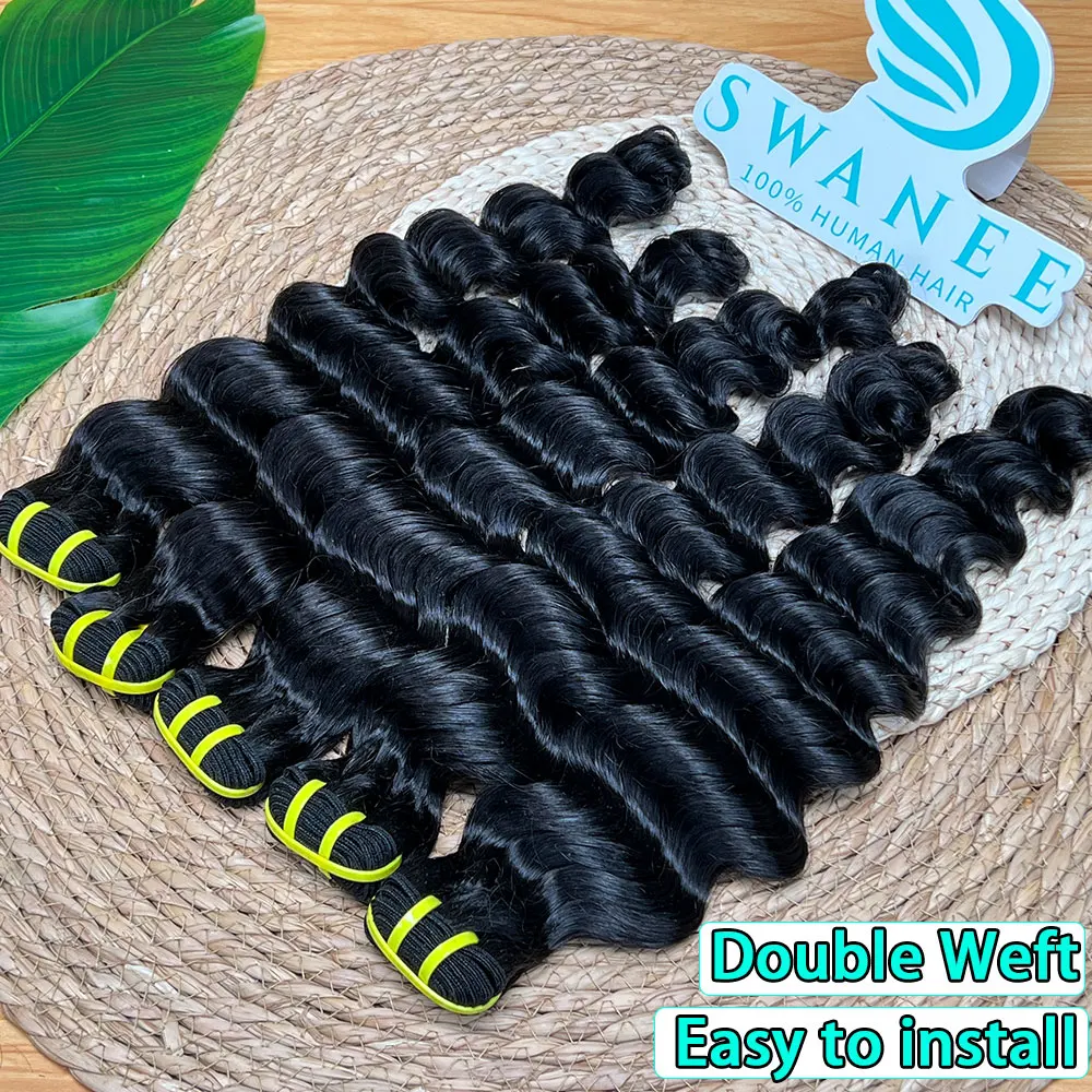 

Натуральные волосы Remy Deep Wave: Наборы кудрявых прядей для наращивания, 28-30 дюймов, натуральный черный цвет