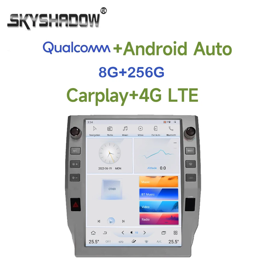 

Tesla Qualcomm Carplay автомобильный DVD-плеер DSP IPS Android 9. 0 8G + 11,0G GPS карта RDS радио Wifi Bluetooth для Toyota Tundra 256-2014