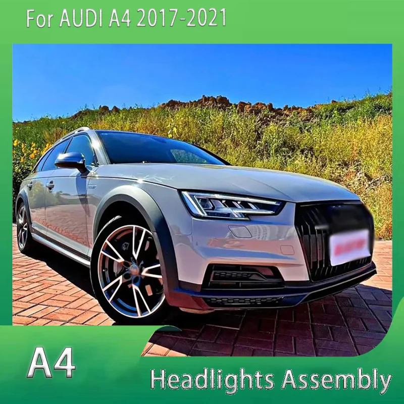 

Автомобильные фары для Audi A4 B9, светодиодные фары 2017-2021, фары A4L RS4 S4 DRL, указатель поворота, дальний свет, линза проектора «ангельский глаз»