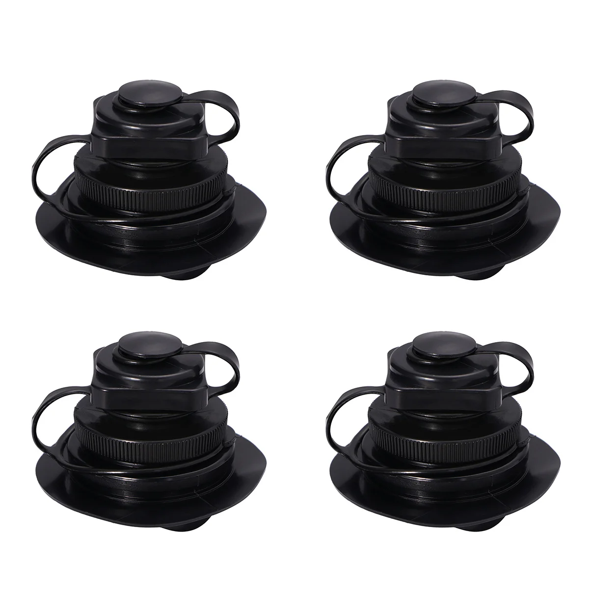 4 قطعة صمام بوسطن متين مضاد للتسرب التضخم للقوارب القابلة للنفخ كاياك Airbed الزورق بركة طوف زورق مطاطي أسود #6