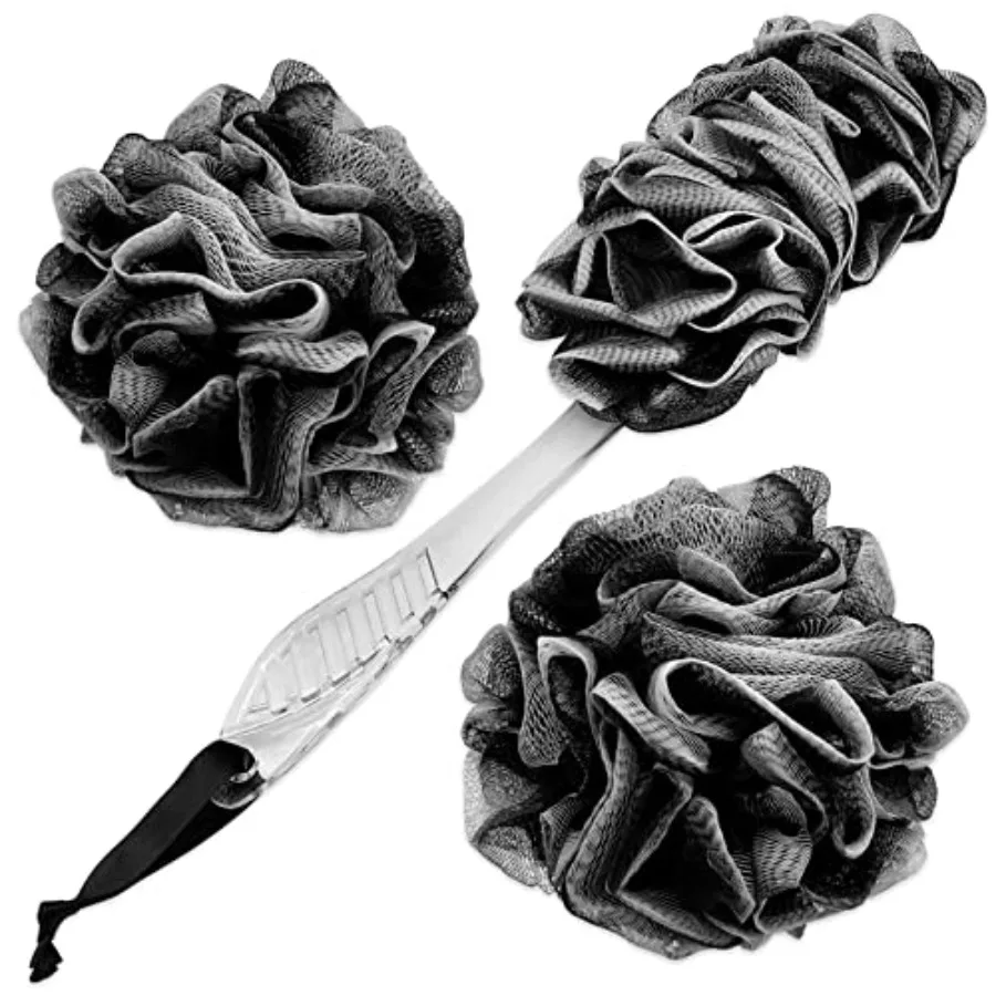 

Loofah Handled Back Brush for Shower and Bath Shower Scrubber Bouquet Sponge, 1 Pack Long Handled Shower Sponge, 2 Pack 75g XL