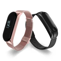 Pulsera milanesa para Xiaomi Mi Band 6, 5, 4 y 3, Correa de acero inoxidable para reloj inteligente Mi Band 5 y 6