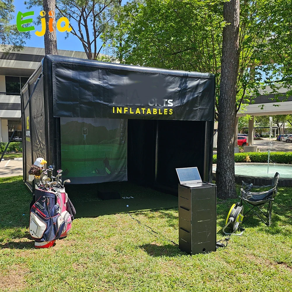 

13x10FT Indoor/Outdoor Golf Practice Swing Portable Golf Simulator Enclosure Shooting Tent &Screen for All Skill Levels