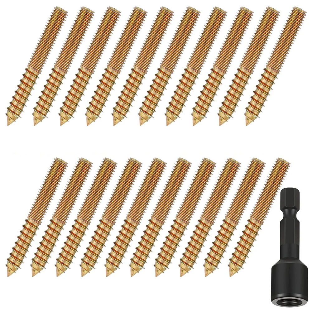 20 Pack Hanger Bolts with Driver for Secure Fastening of Home and Office Furniture Carbon Steel 5 16 18 by 2 Inch