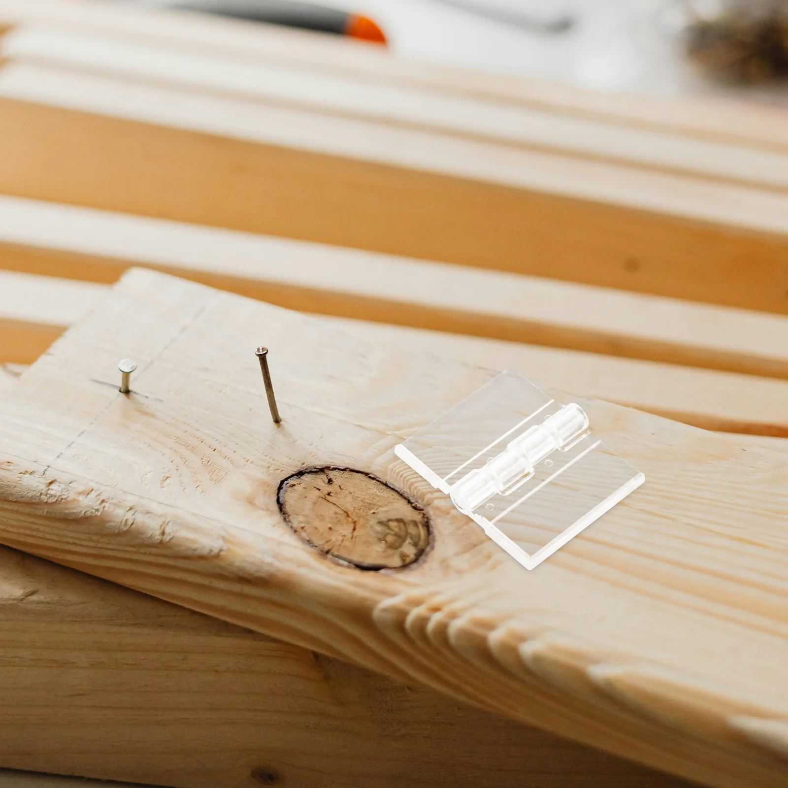 

20Pcs Transparent Frosted Acrylic Hinges 32x38mm Easy Install Cabinet Door Hardware Kitchen Furniture Hinges Acrylic Hinge Hasp