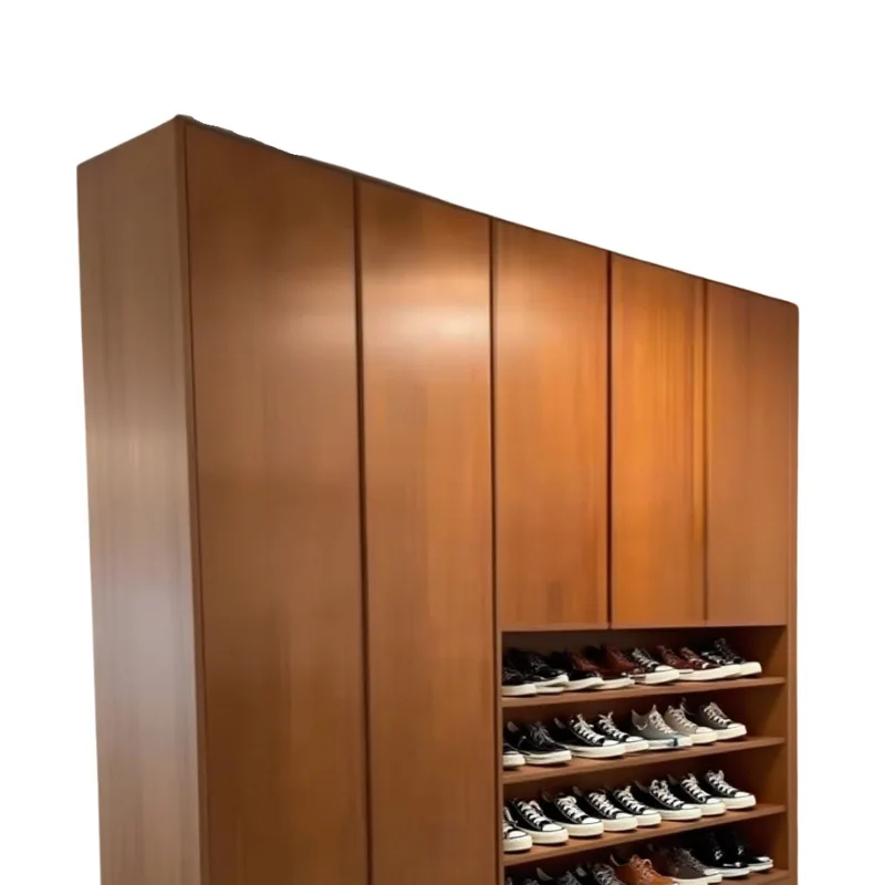 Chinese teak shoe cabinet, ultra-thin shoe cabinet for storage on the balcony at the door of the home
