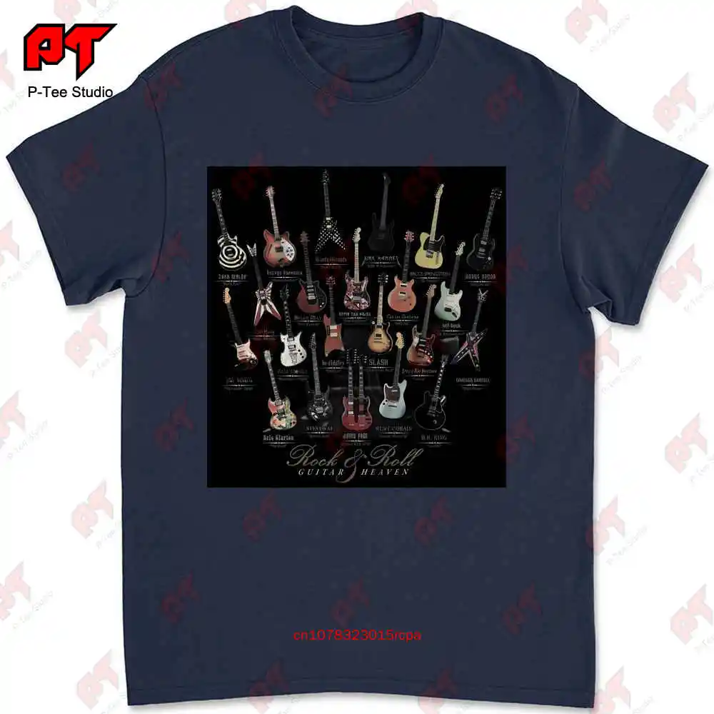 เสื้อยืดร็อคแอนด์โรลกีตาร์ Heaven Slash BB King angus Young Steve Vai Paul stna