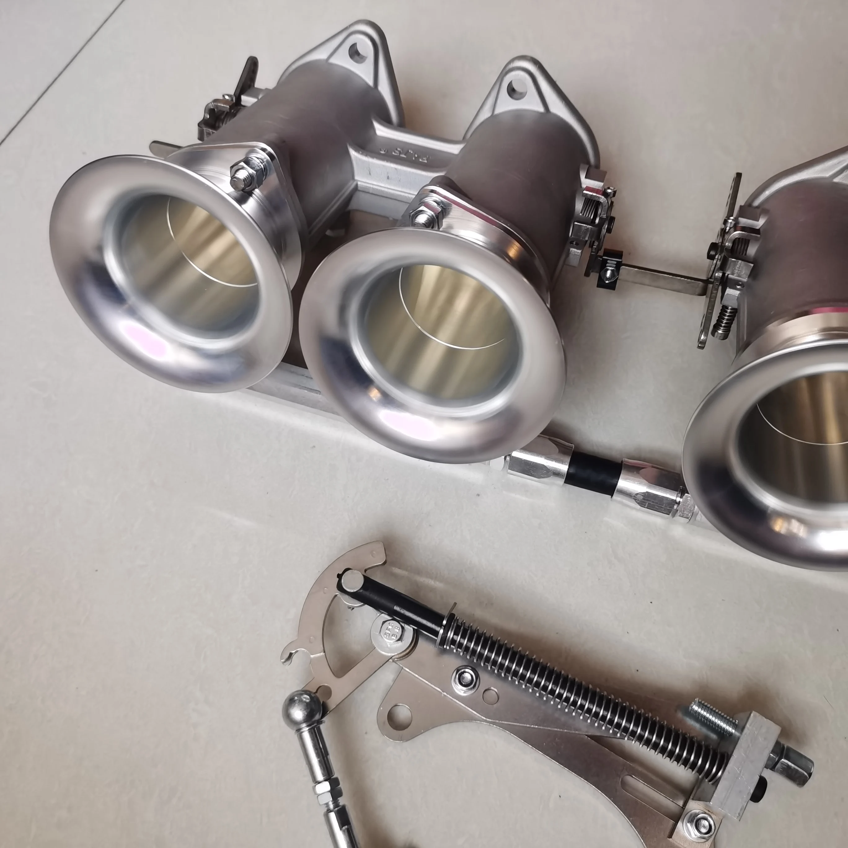 TZ5S-45-2 FAJS dual 40/42/45/48/50/55MM DCOE throttle body  kit silver Suitable for racing  and conversion of CARB to EFI engine