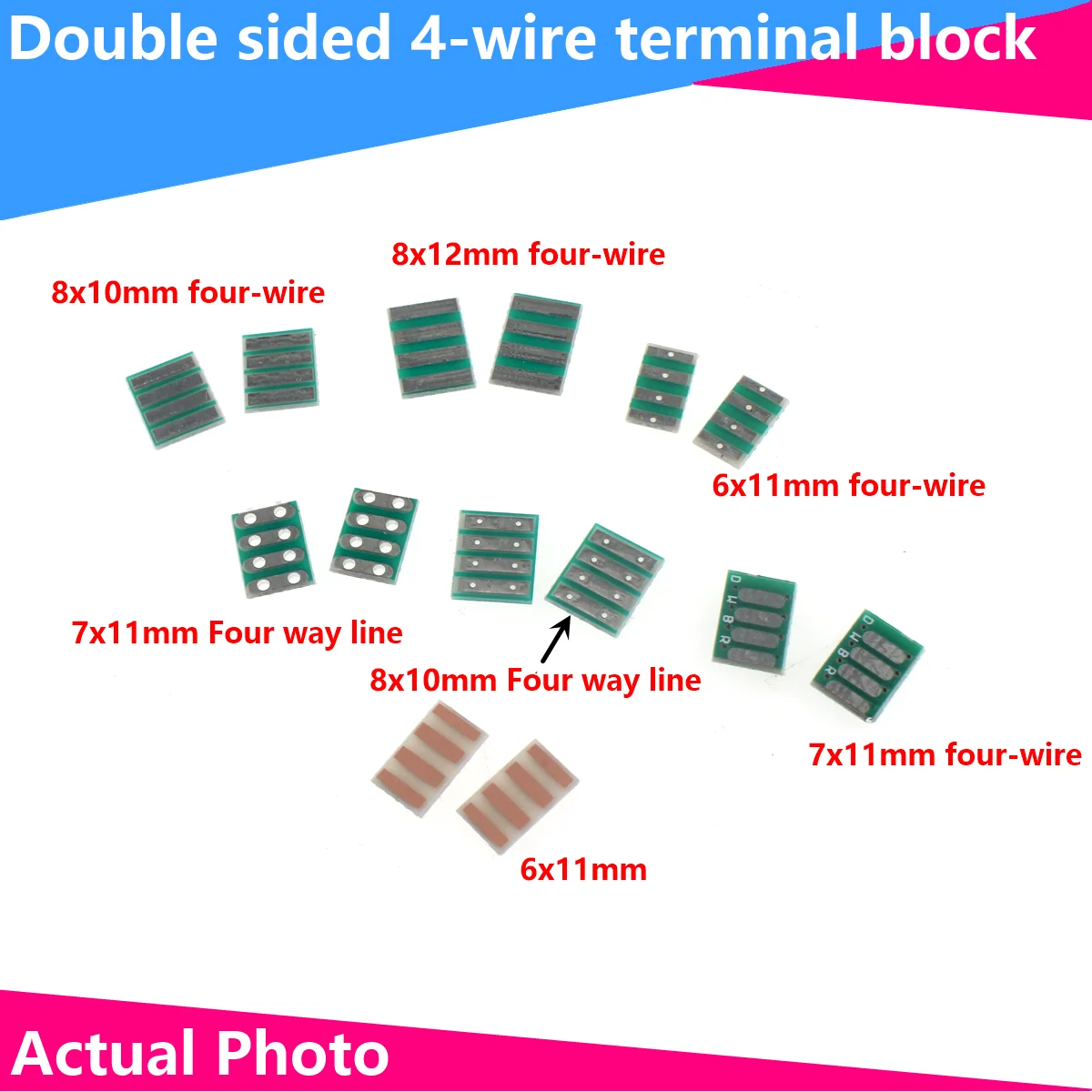 50PCS Double-sided four-wire multifunctional patch board 6X11 7X10 8X10 8X12MM MM conversion test board PCB